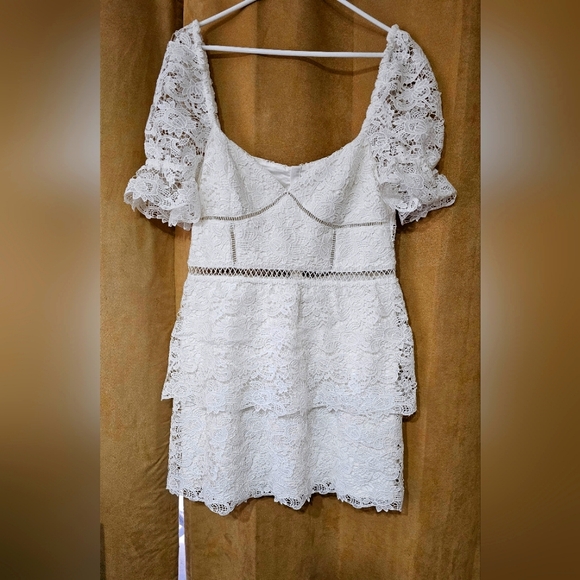 Bardot Botanica Lace Dress White Floral Lace Bardot Botanica Melon Size Botanica  Lace Lace Sheath